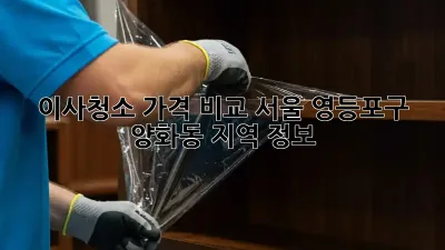 이사청소 가격 비교: 서울 영등포구 양화동 지역 정보